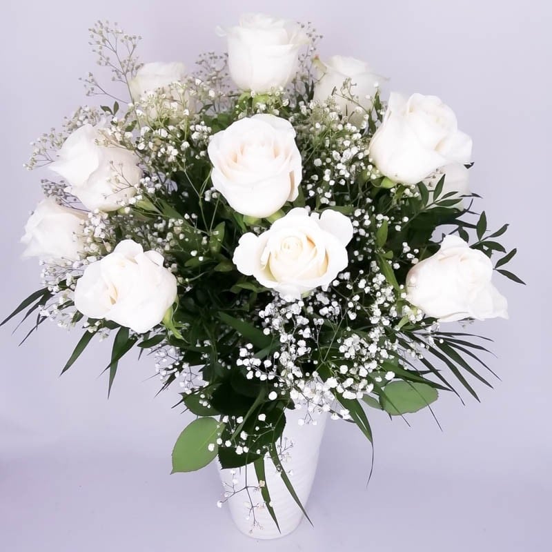 Ramo de 12 rosas blancas Alma