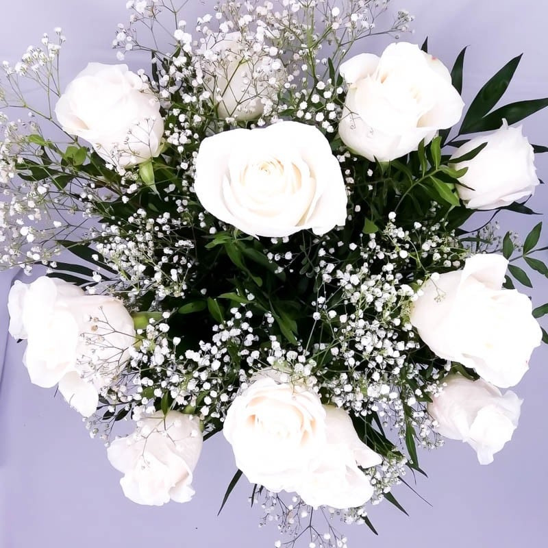 Ramo de 12 rosas blancas Alma